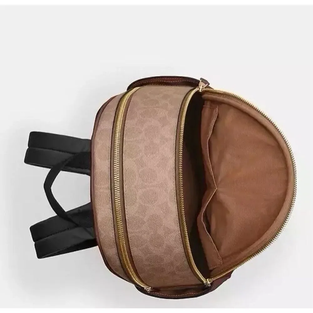 🎒NWT! Coach Sig COURT Backpack Tan/Brown CZ176 Msrp:$450.00 - Picture 4 of 8
